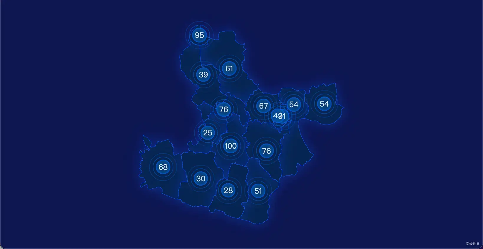 11 echarts 黄石市大冶市geoJson地图圆形波纹状气泡图