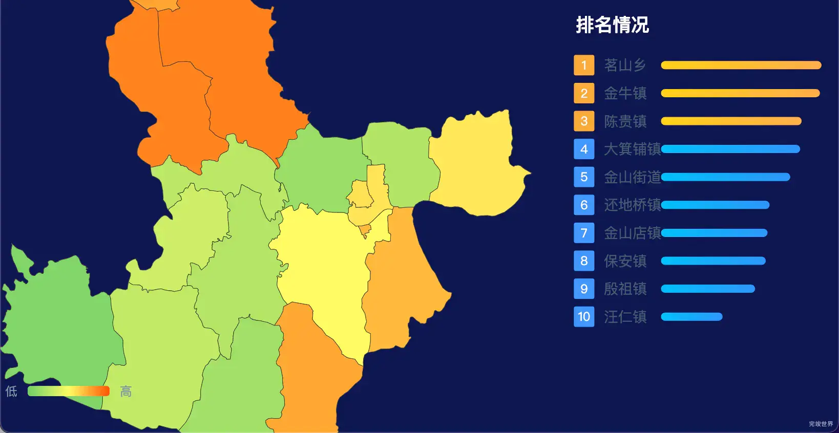 24 echarts 黄石市大冶市geoJson地图地图排行榜效果