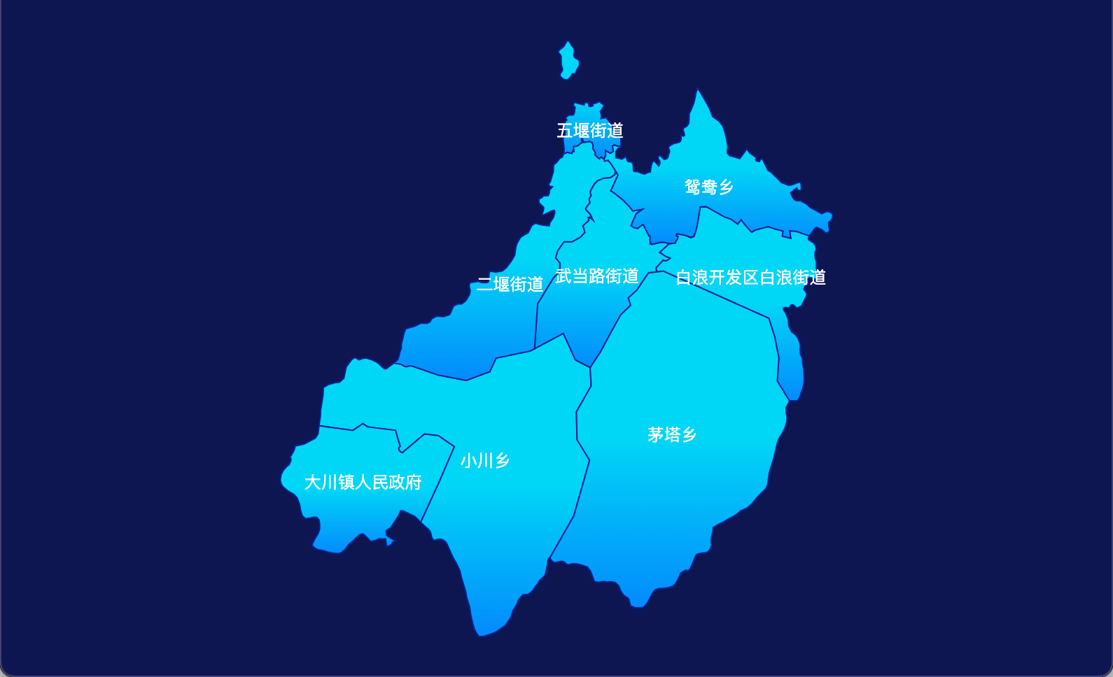 4 echarts 十堰市茅箭区geoJson地图局部颜色渐变