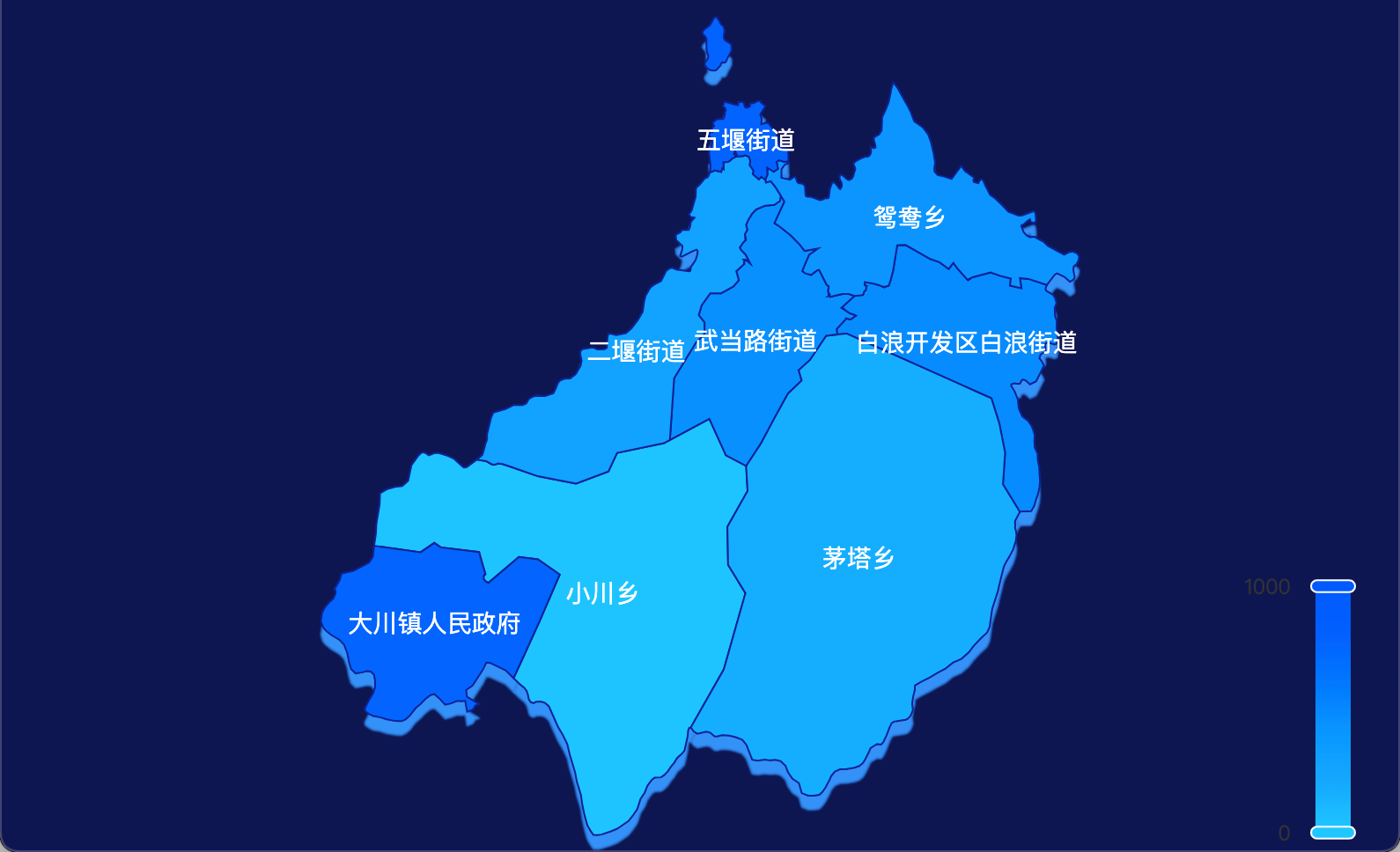 6 echarts 十堰市茅箭区geoJson地图 visualMap控制地图颜色
