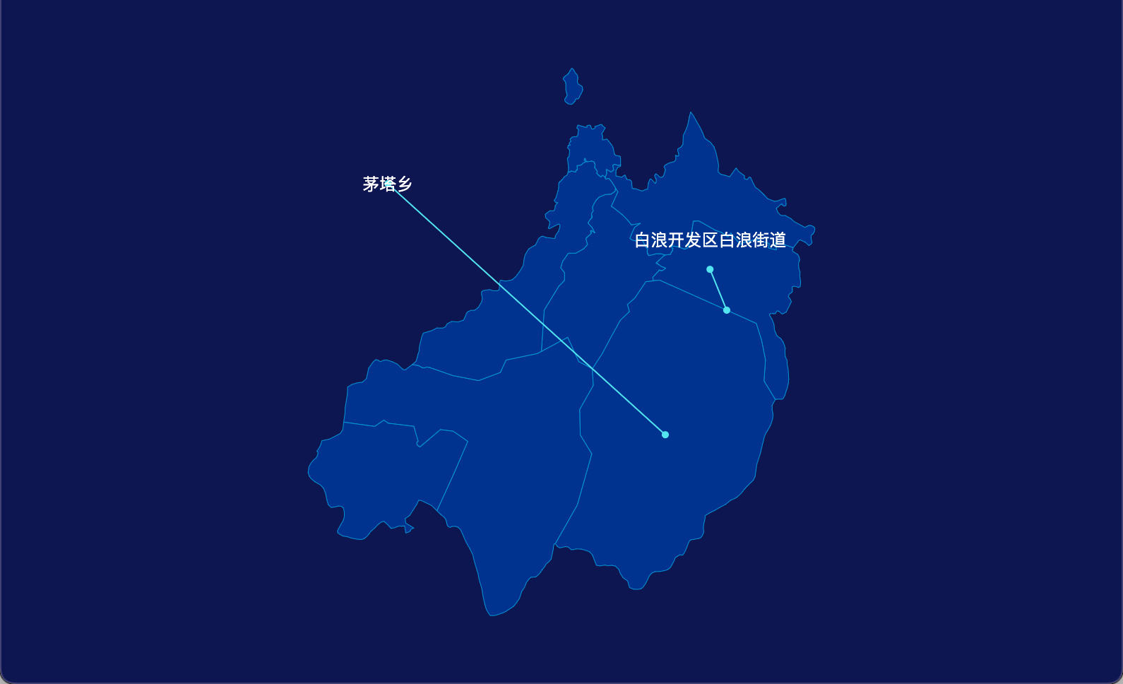 7 echarts 十堰市茅箭区geoJson地图自定义引导线