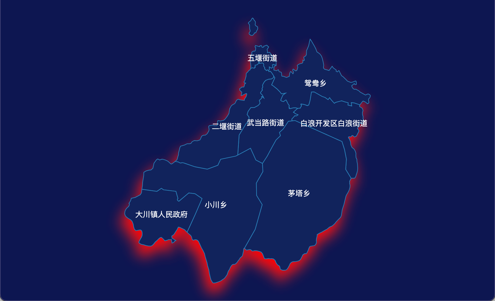 14 echarts 十堰市茅箭区geoJson地图阴影