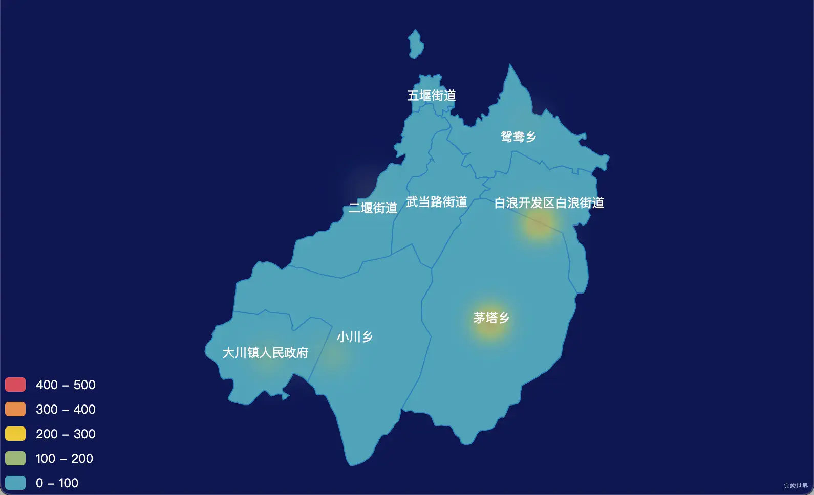 15 echarts 十堰市茅箭区geoJson地图热力图