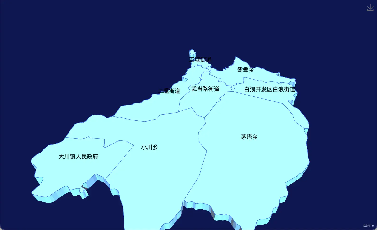 18 echarts 十堰市茅箭区geoJson地图3d地图