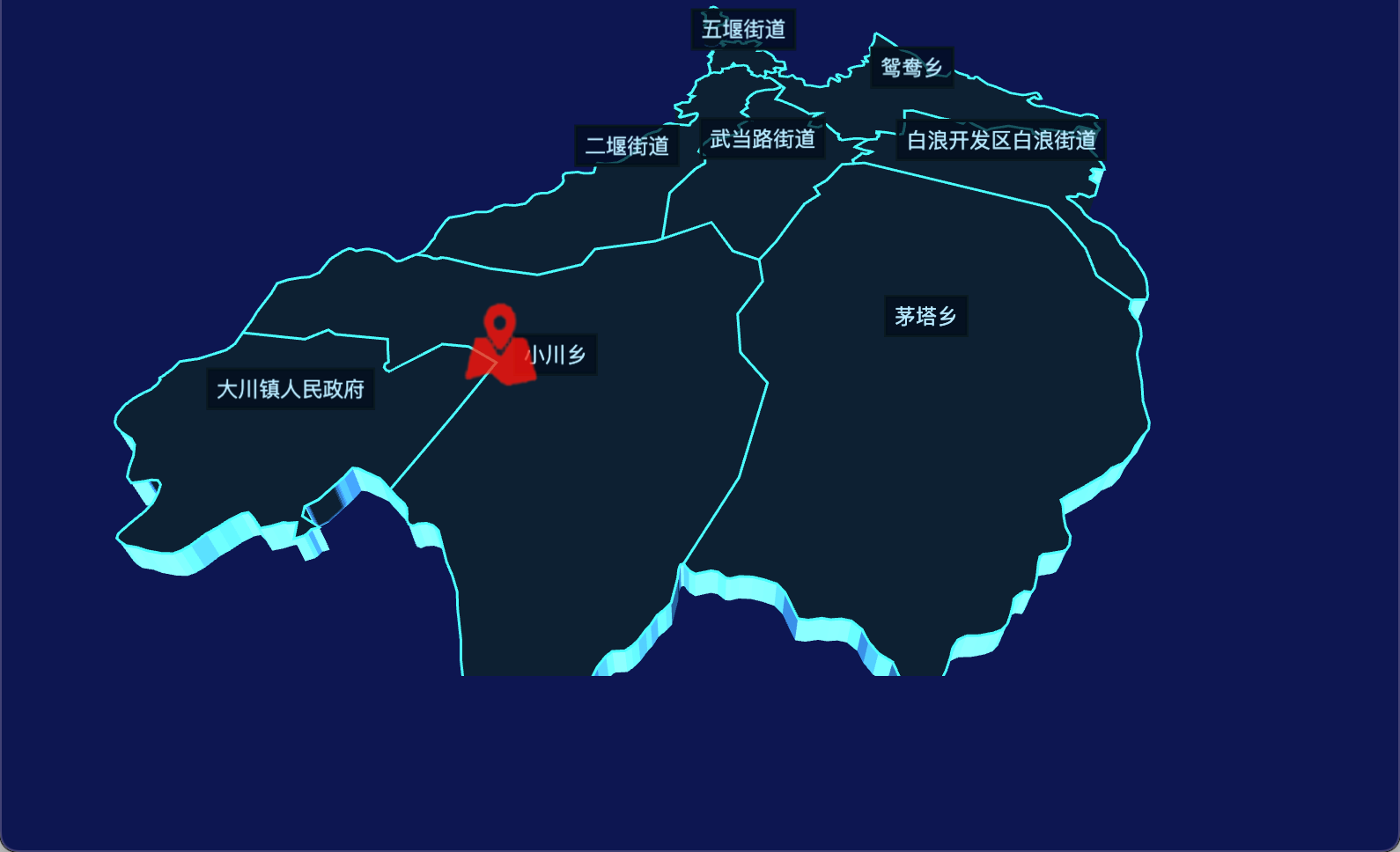 19 echarts 十堰市茅箭区geoJson地图3d地图自定义图标