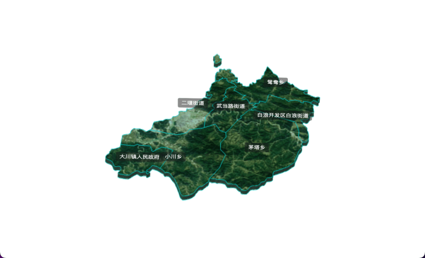 6 threejs 十堰市茅箭区geoJson地图3d地图自定义贴图加CSS3D标签