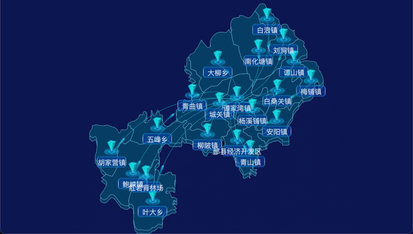 echarts 十堰市郧阳区geoJson地图自定义label样式