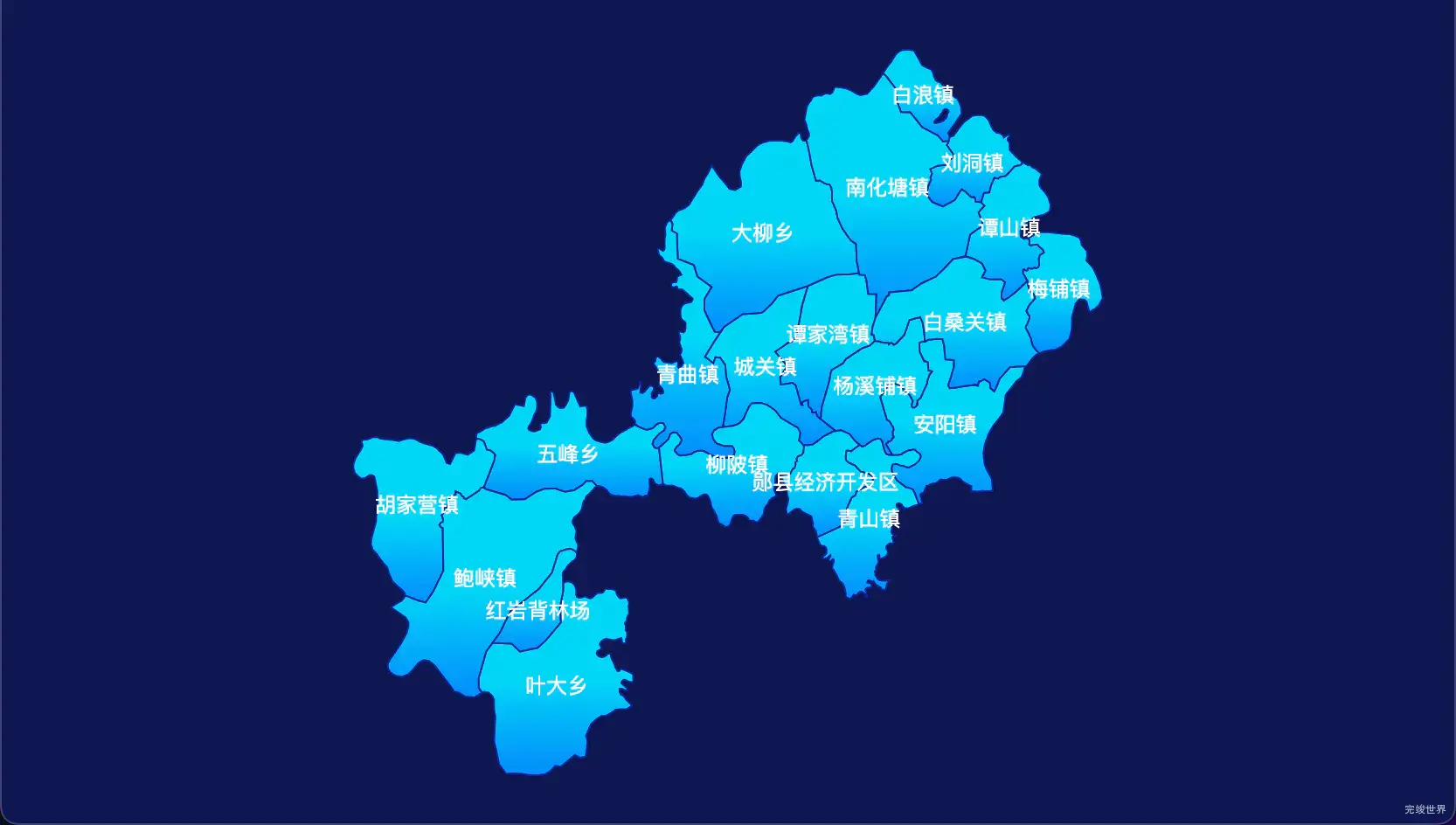 4 echarts 十堰市郧阳区geoJson地图局部颜色渐变