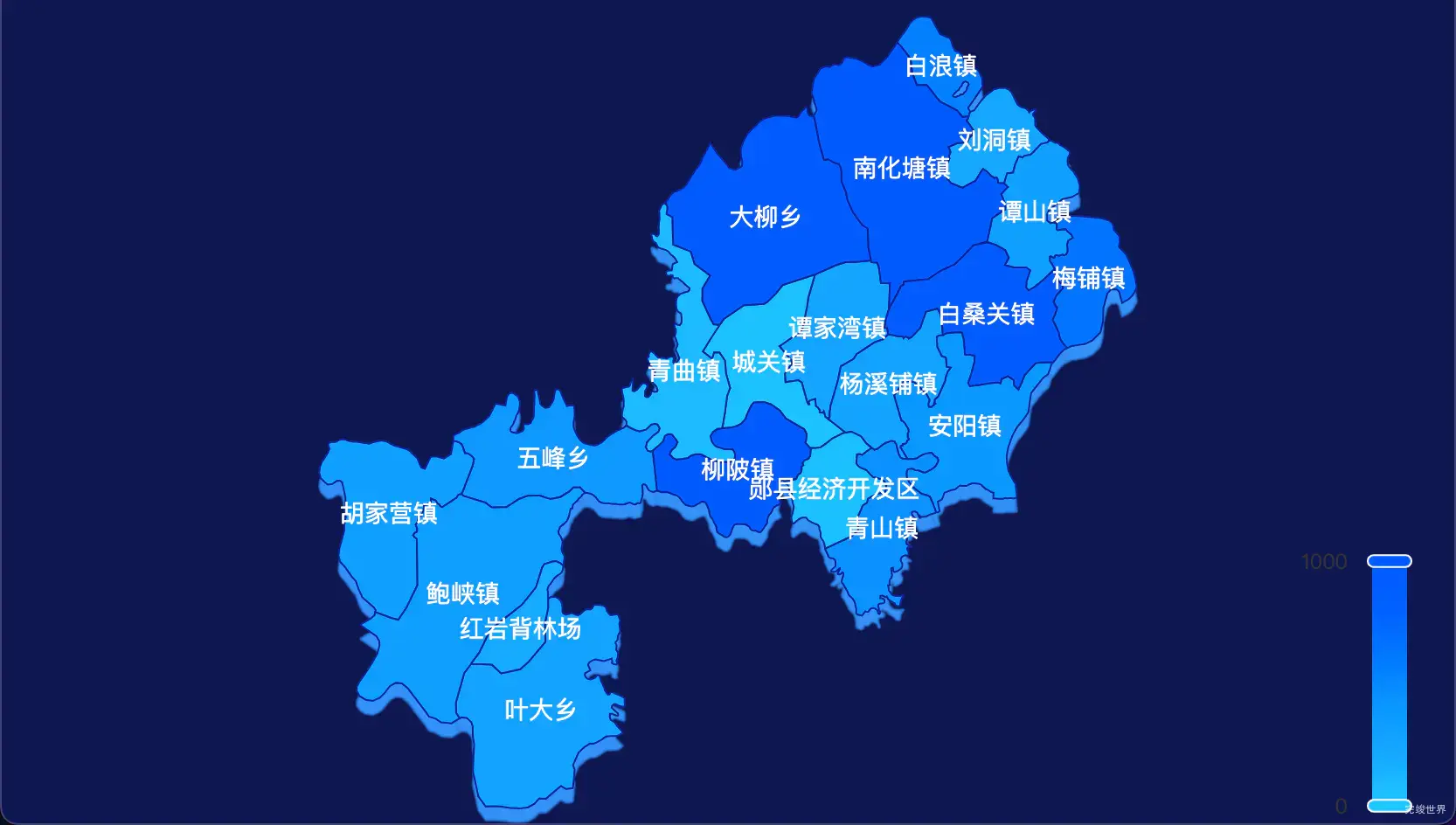 6 echarts 十堰市郧阳区geoJson地图 visualMap控制地图颜色