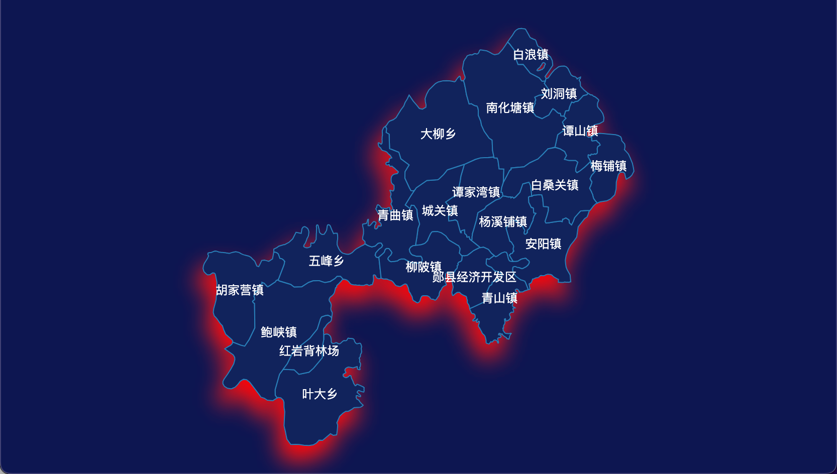 14 echarts 十堰市郧阳区geoJson地图阴影