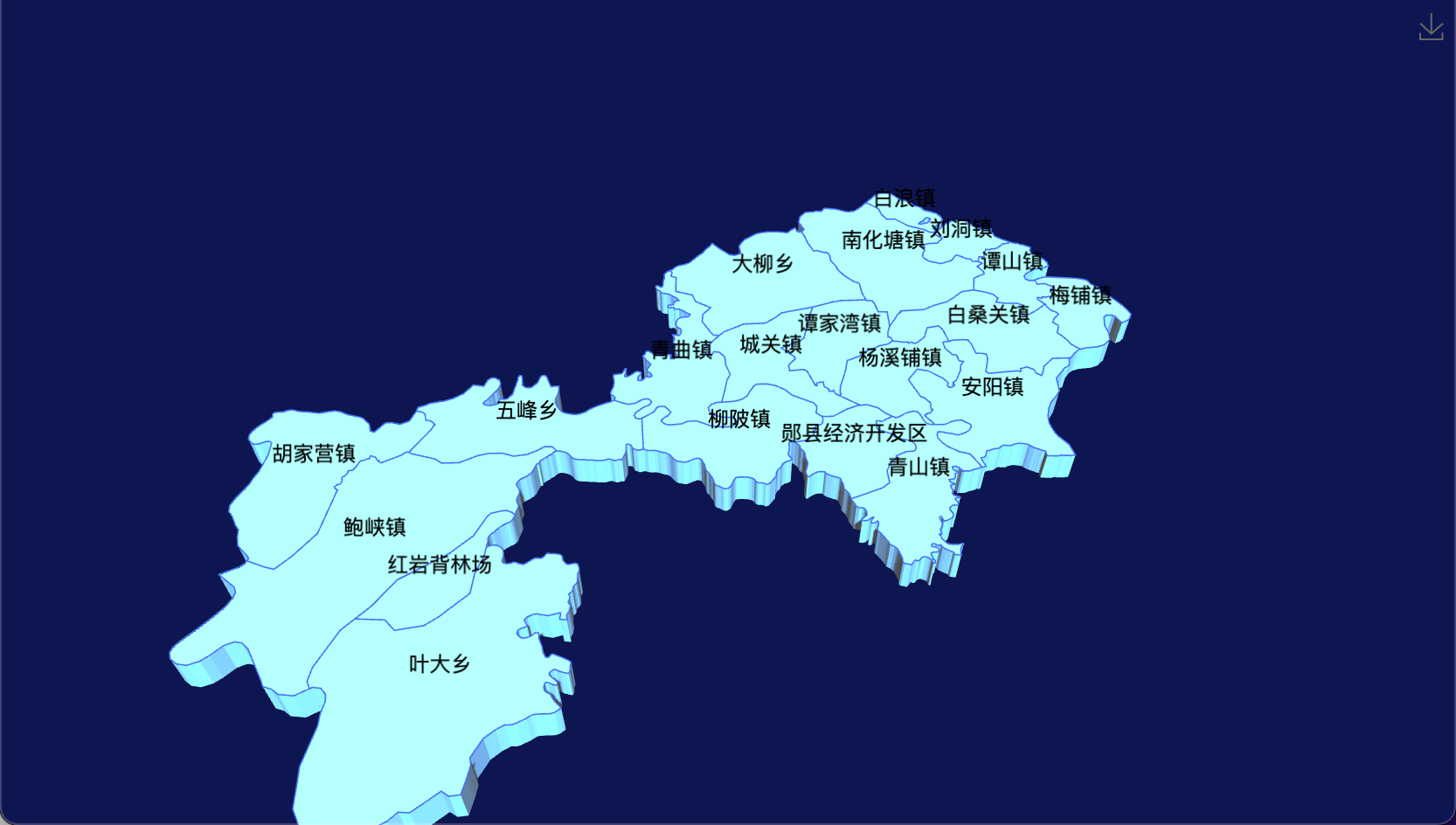 18 echarts 十堰市郧阳区geoJson地图3d地图