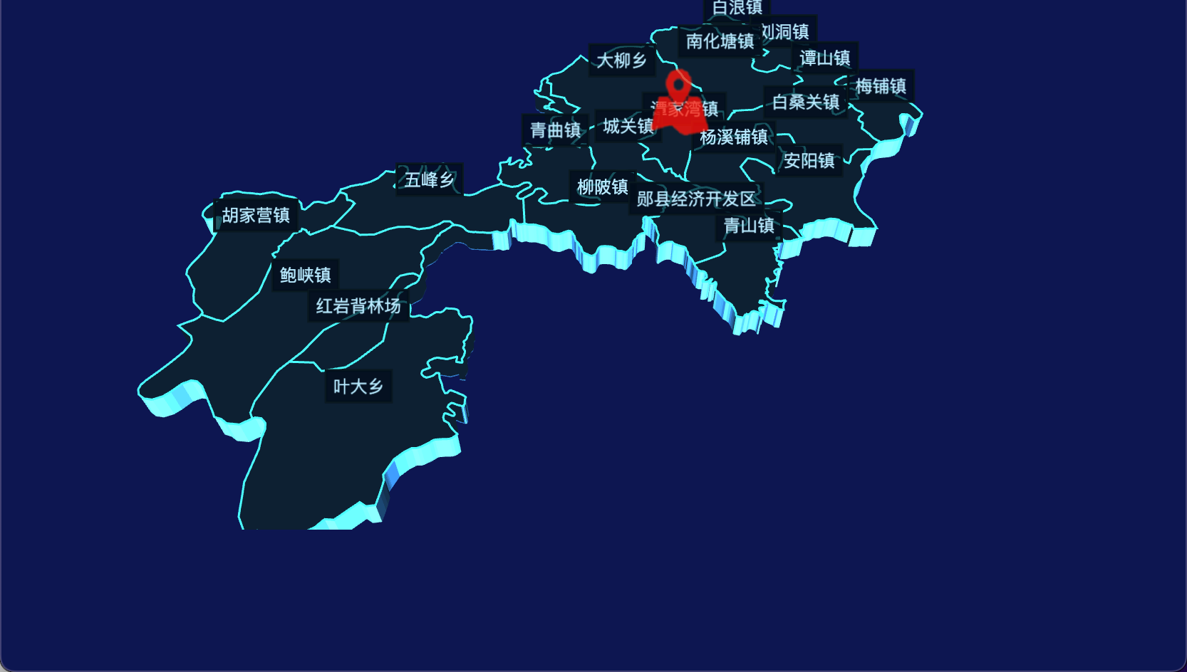 19 echarts 十堰市郧阳区geoJson地图3d地图自定义图标