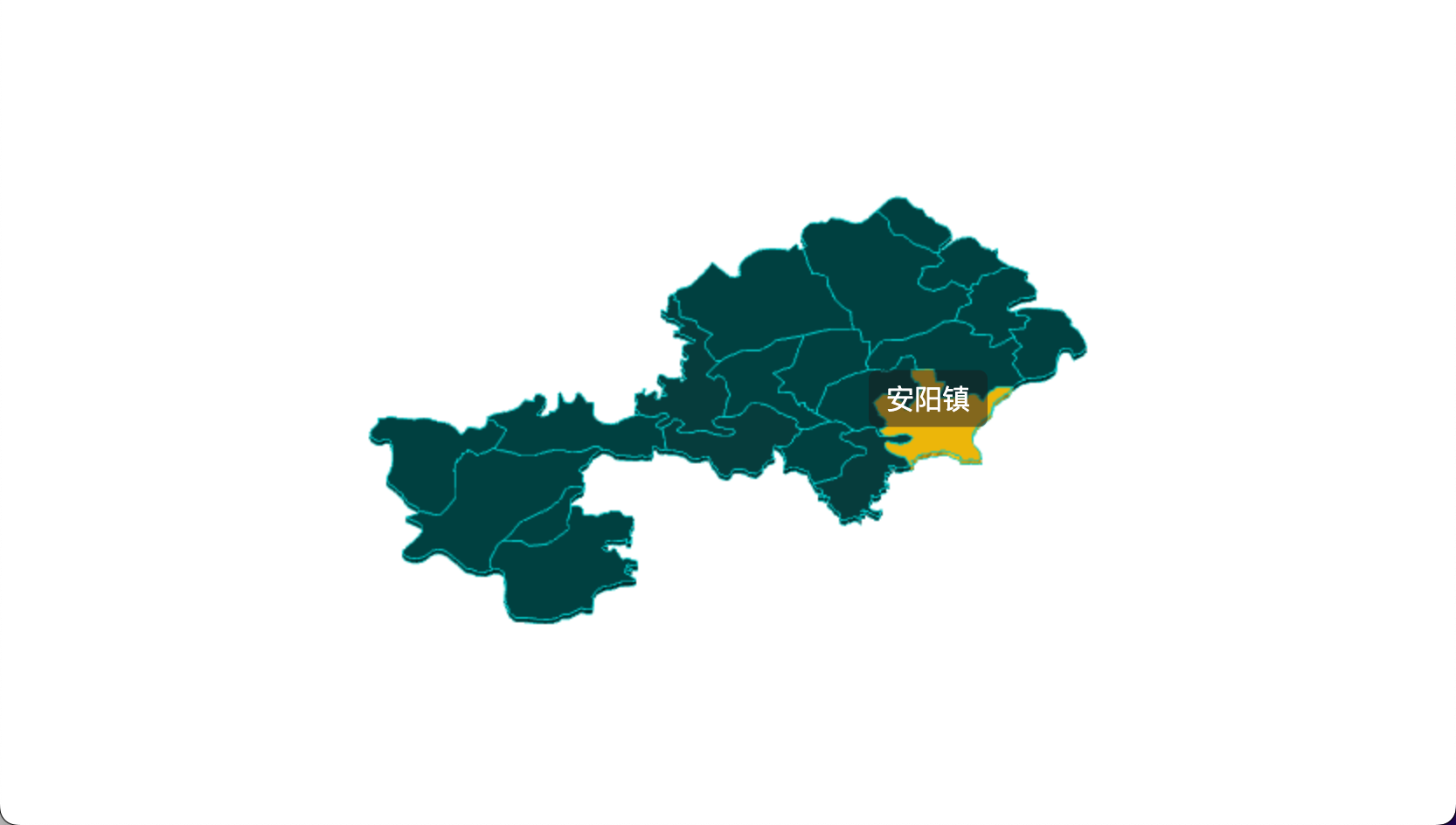 3 threejs 十堰市郧阳区geoJson地图3d地图鼠标移入显示标签并高亮