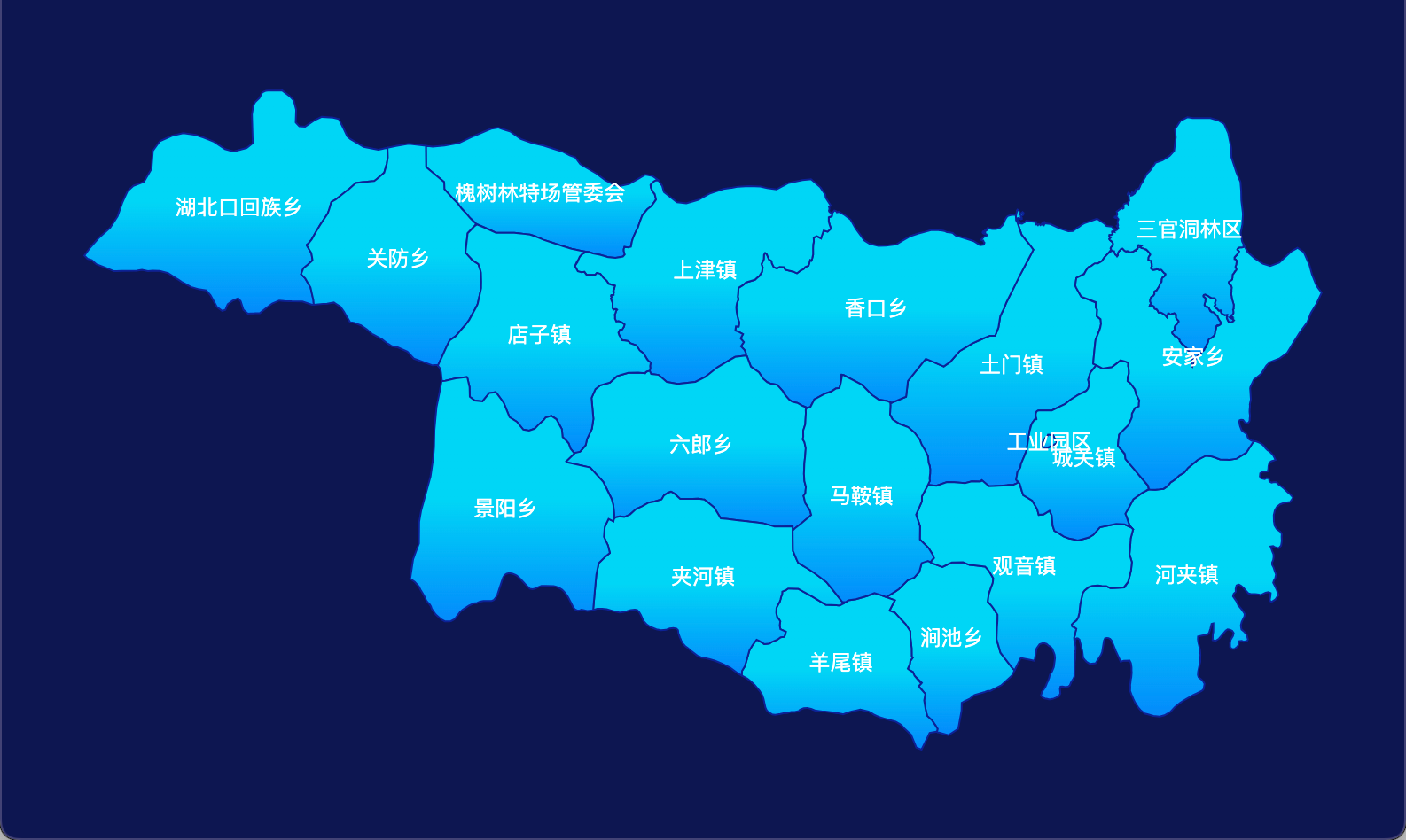 4 echarts 十堰市郧西县geoJson地图局部颜色渐变