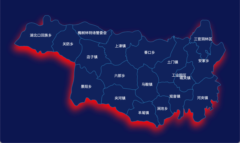 14 echarts 十堰市郧西县geoJson地图阴影