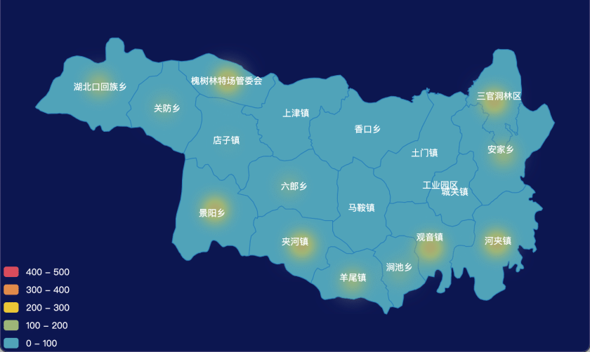 15 echarts 十堰市郧西县geoJson地图热力图