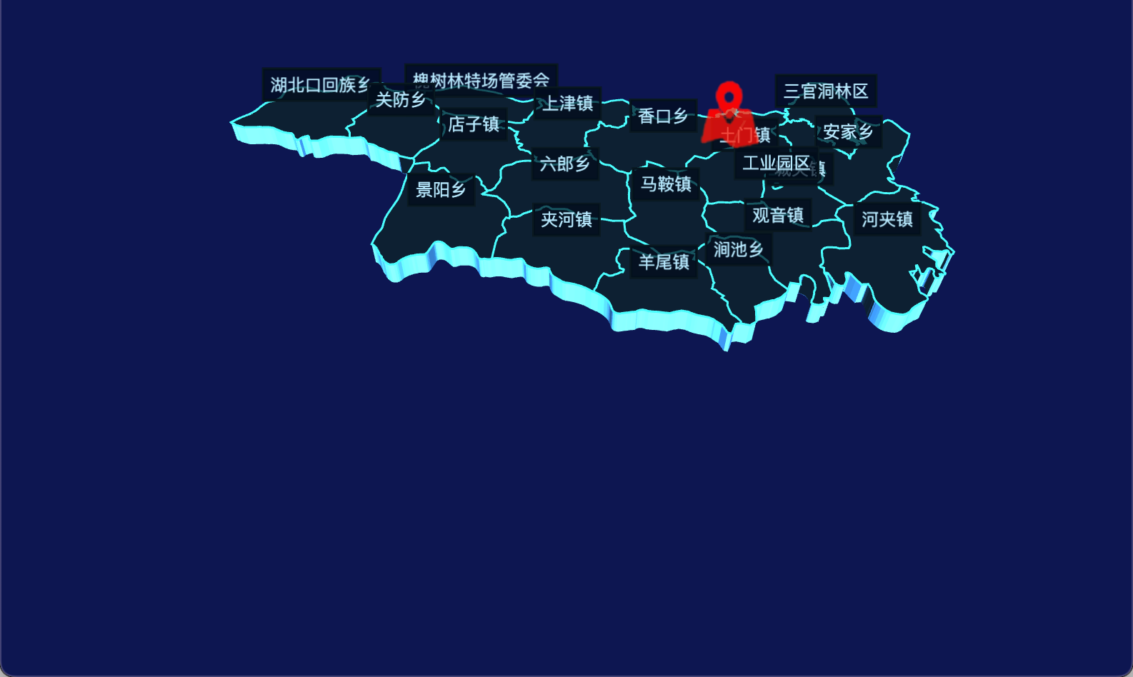 19 echarts 十堰市郧西县geoJson地图3d地图自定义图标
