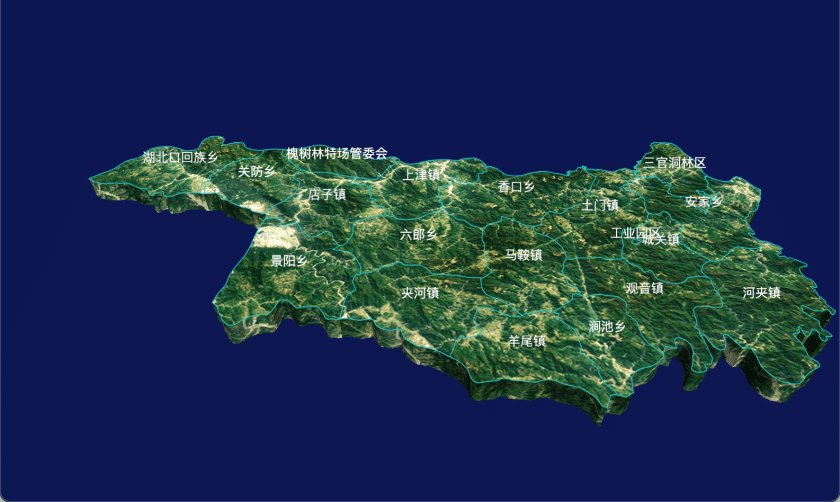 26 echarts 十堰市郧西县geoJson地图3d地图自定义贴图-绿色地面