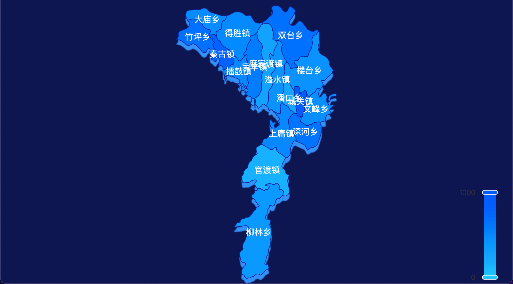 6 echarts 十堰市竹山县geoJson地图 visualMap控制地图颜色