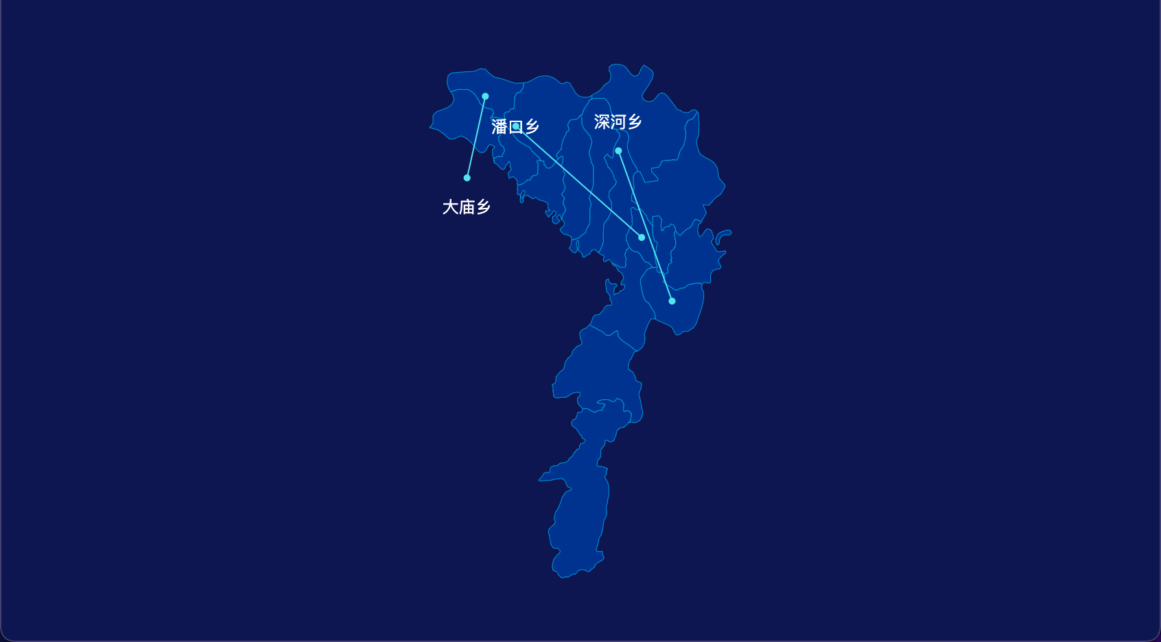 7 echarts 十堰市竹山县geoJson地图自定义引导线