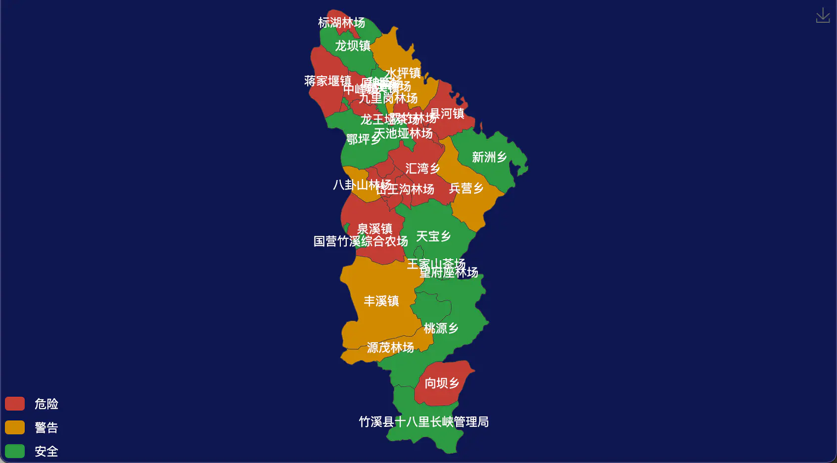1 echarts 十堰市竹溪县geoJson地图定义颜色