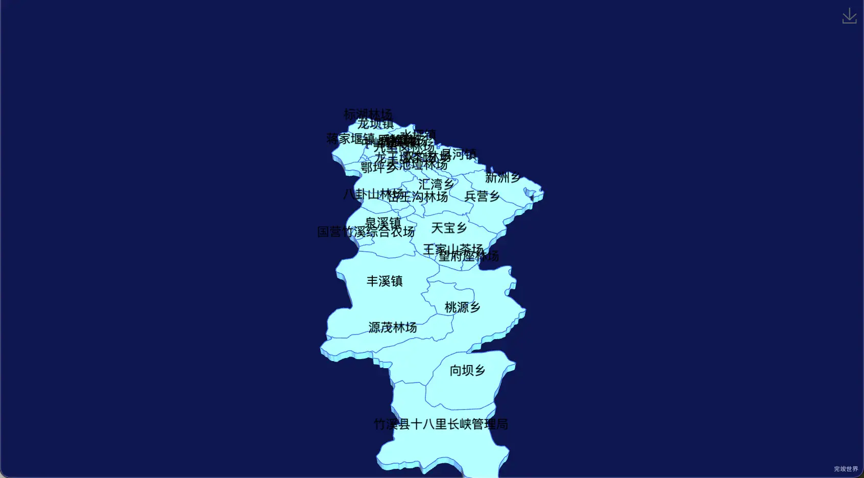18 echarts 十堰市竹溪县geoJson地图3d地图