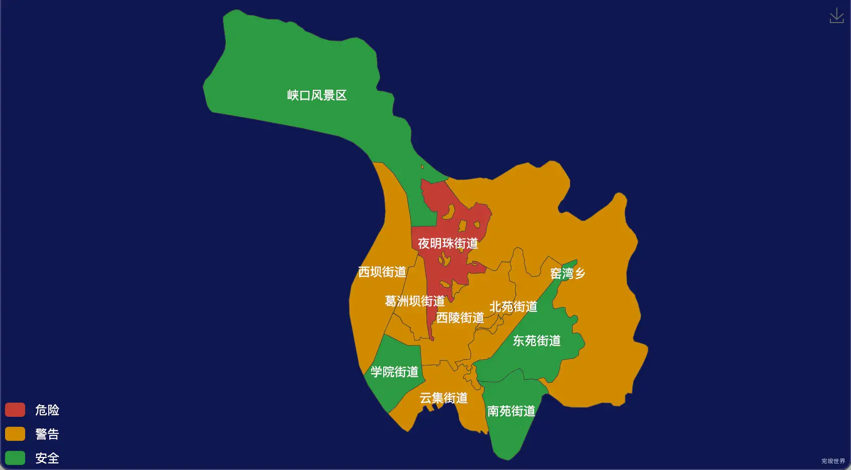 echarts宜昌市西陵区地图颜色自定义