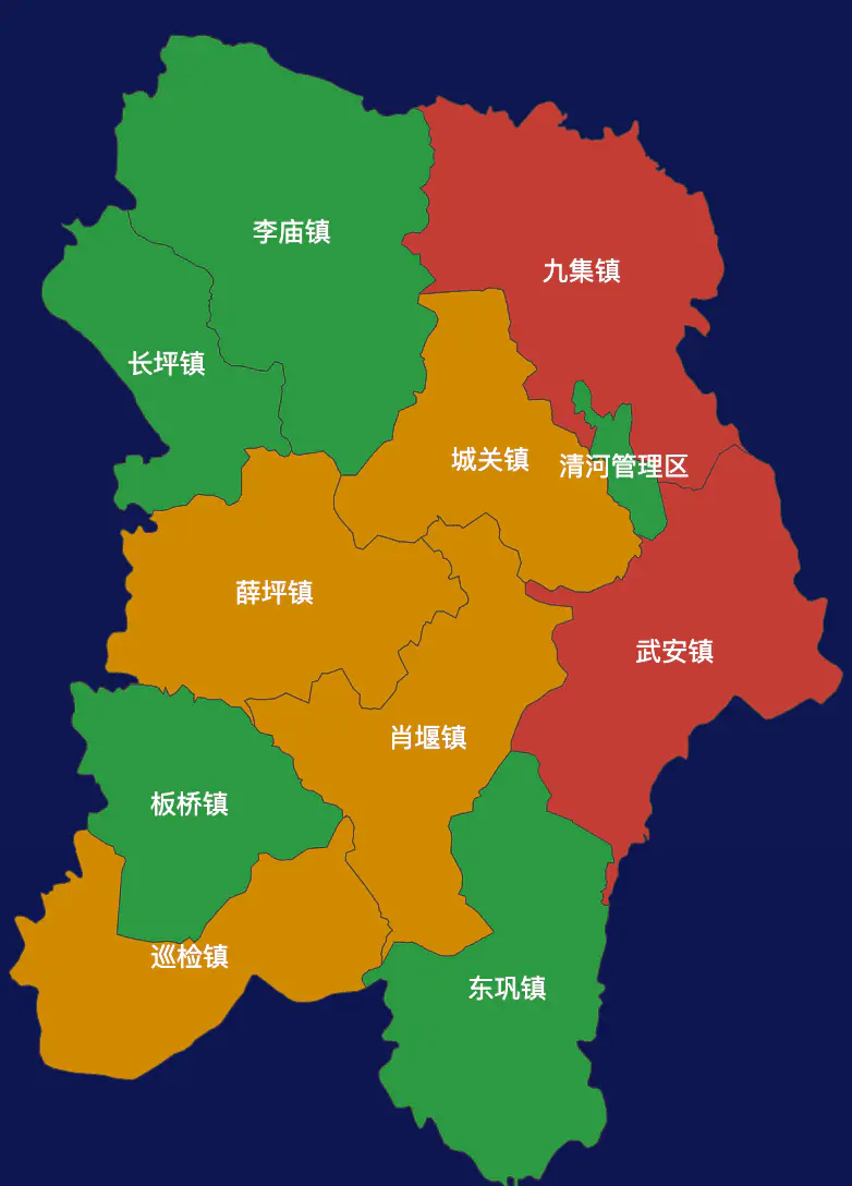 echarts襄阳市南漳县geoJson地图