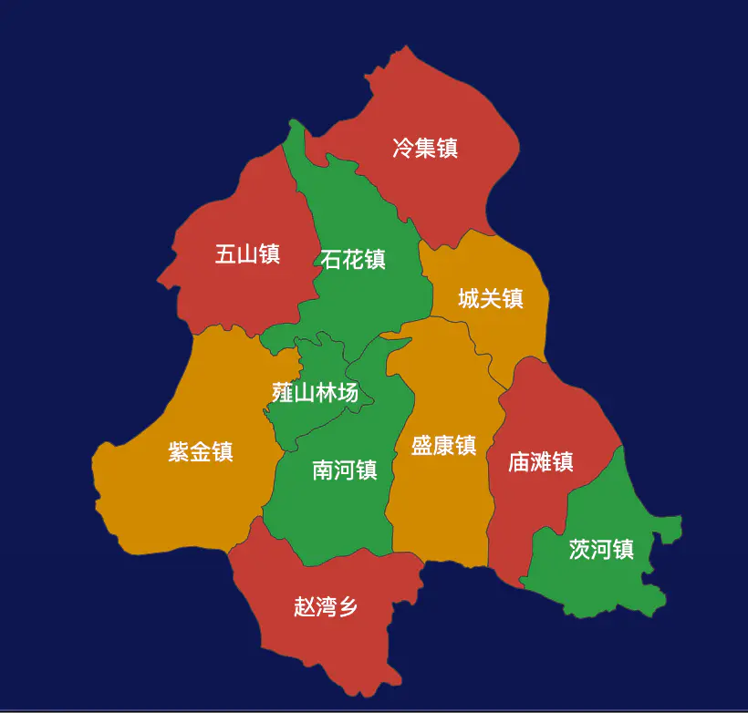 echarts襄阳市谷城县geoJson地图圆形波纹状气泡图实例