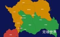 echarts襄阳市宜城市geoJson地图区域闪烁效果实例