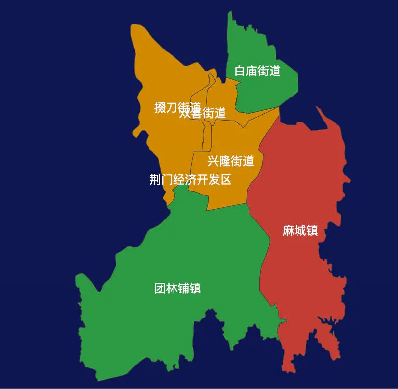 echarts荆门市掇刀区geoJson地图
