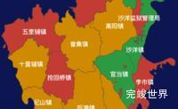 echarts荆门市沙洋县geoJson地图水滴状气泡图效果实例