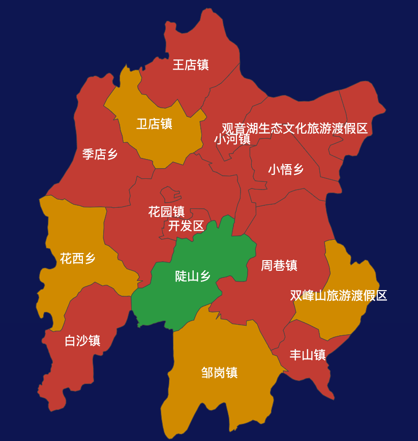 echarts孝感市孝昌县geoJson地图tooltip自定义html实例代码