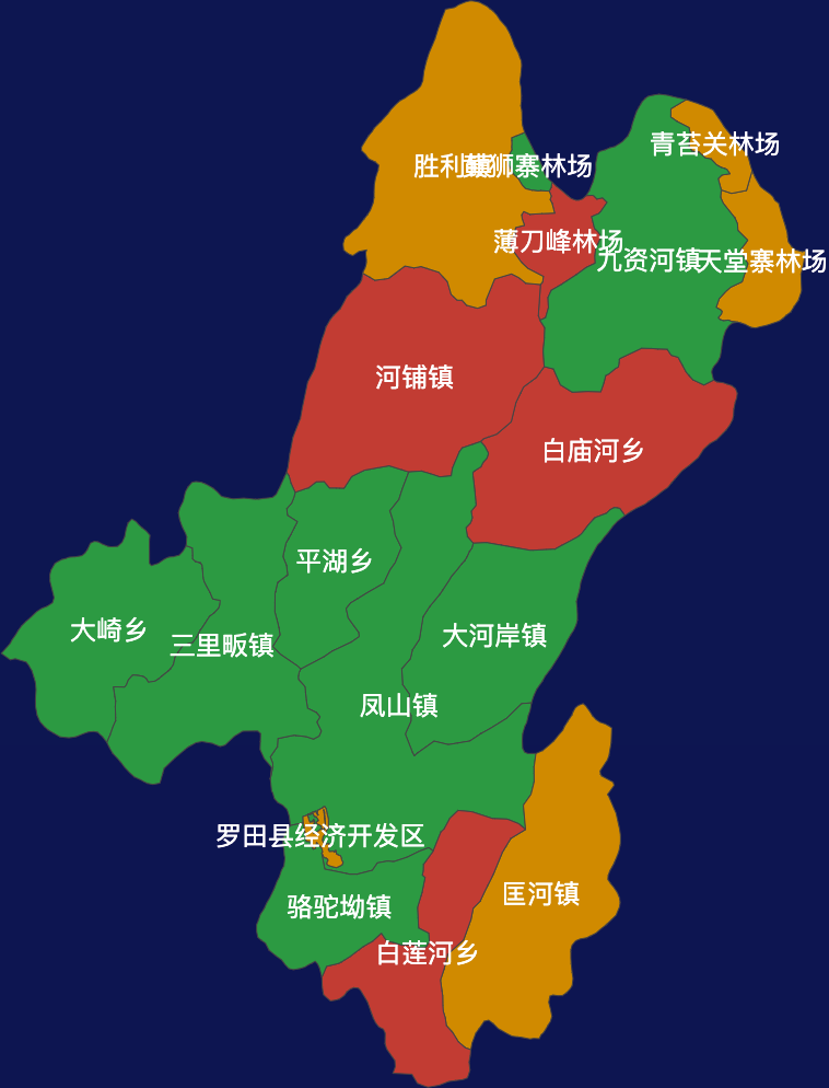 echarts黄冈市罗田县geoJson地图3d地图自定义图标实例