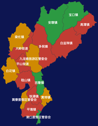 echarts惠州市惠东县geoJson地图
