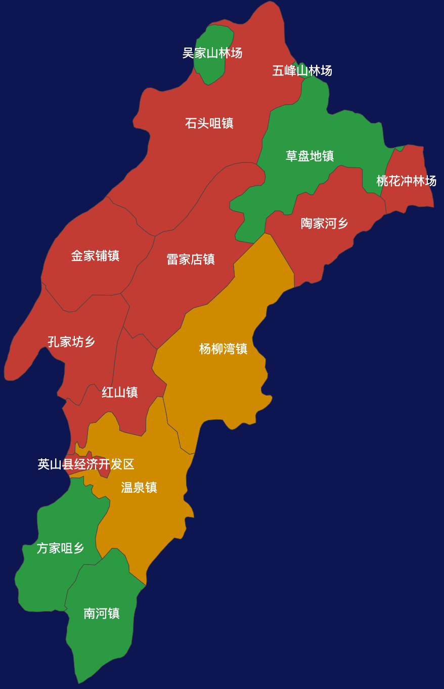 echarts黄冈市英山县geoJson地图