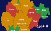 echarts黄冈市浠水县geoJson地图地图下钻展示效果实例