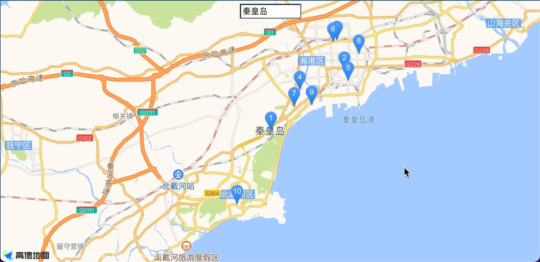 vue 高德地图实现输入框回车搜索地图