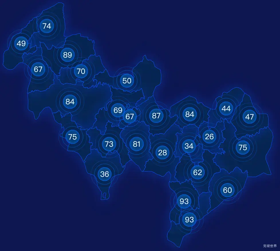 echarts毕节市金沙县geoJson地图圆形波纹状气泡图