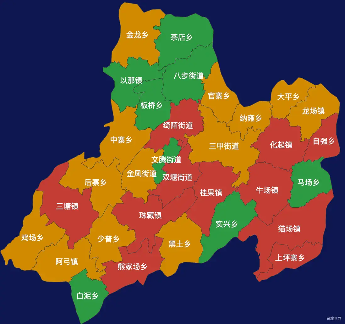 echarts毕节市织金县geoJson地图定义颜色