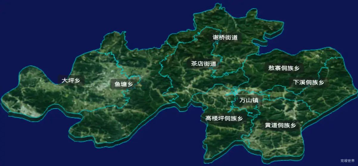 threejs铜仁市万山区geoJson地图3d地图自定义贴图加CSS3D标签