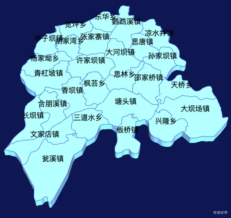 echarts铜仁市思南县geoJson地图3d地图实例旋转动画