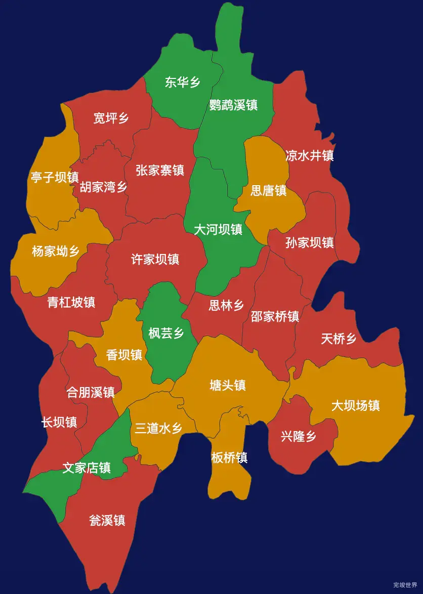 echarts铜仁市思南县geoJson地图指定区域高亮