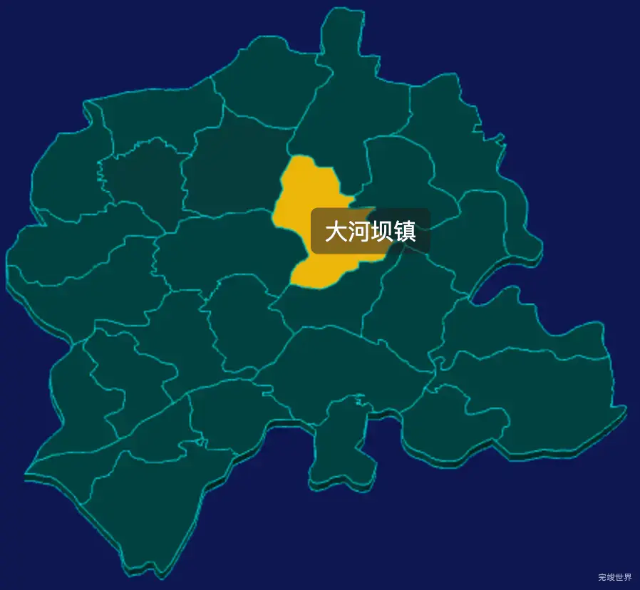 threejs铜仁市思南县geoJson地图3d地图鼠标移入显示标签并高亮