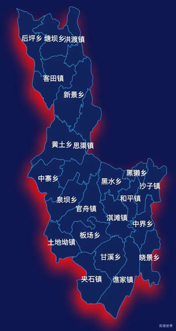 echarts铜仁市沿河土家族自治县geoJson地图阴影