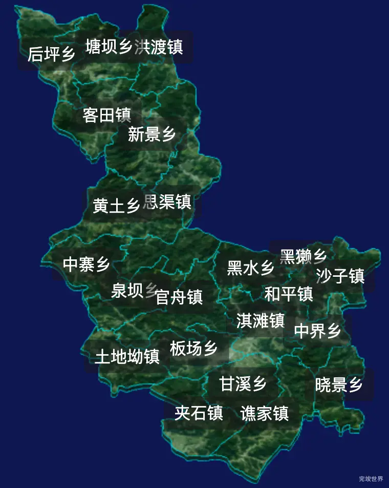 threejs铜仁市沿河土家族自治县geoJson地图3d地图自定义贴图加CSS2D标签