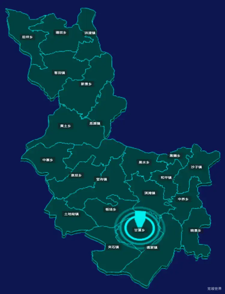 threejs铜仁市沿河土家族自治县geoJson地图3d地图添加旋转棱锥