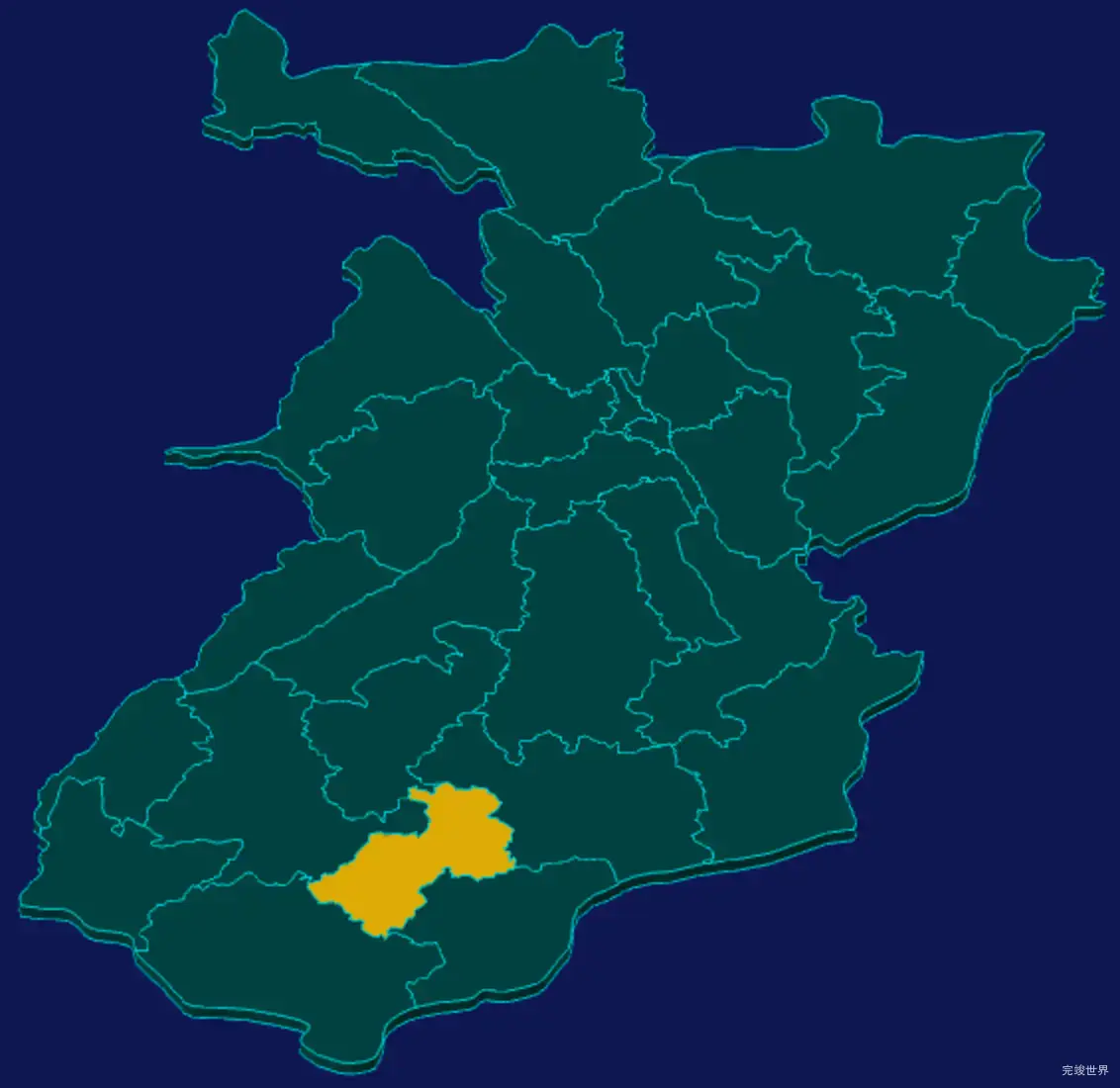 threejs黔西南布依族苗族自治州兴义市geoJson地图3d地图指定区域闪烁