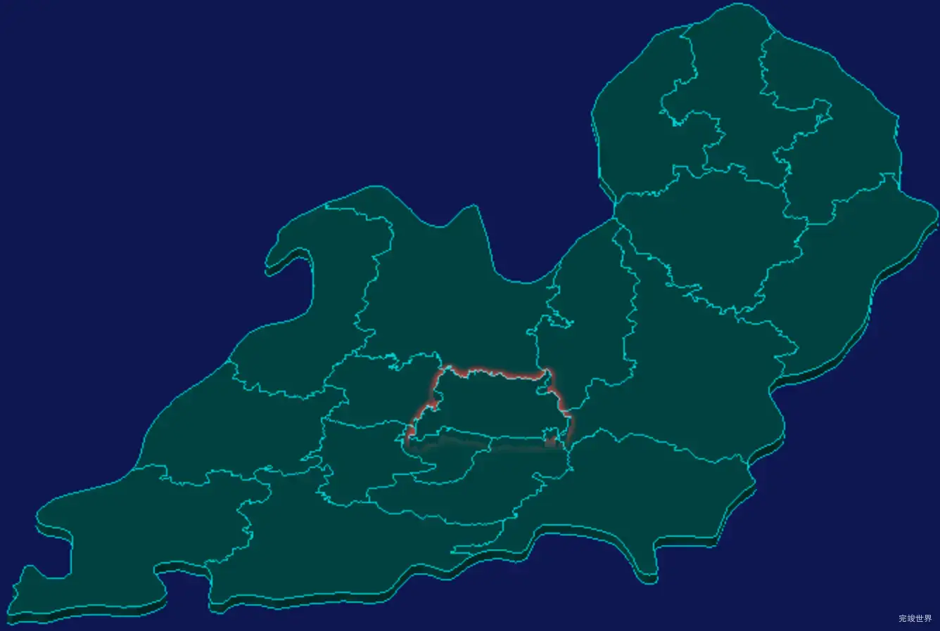 threejs黔西南布依族苗族自治州兴仁市geoJson地图3d地图红色描边闪烁警报