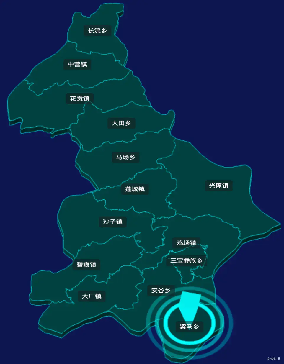 threejs黔西南布依族苗族自治州晴隆县geoJson地图3d地图添加旋转棱锥